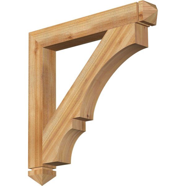 Ekena Millwork Balboa Arts & Crafts Rough Sawn Bracket, Western Red Cedar, 4"W x 32"D x 32"H BKT04X32X32BOA03RWR - main